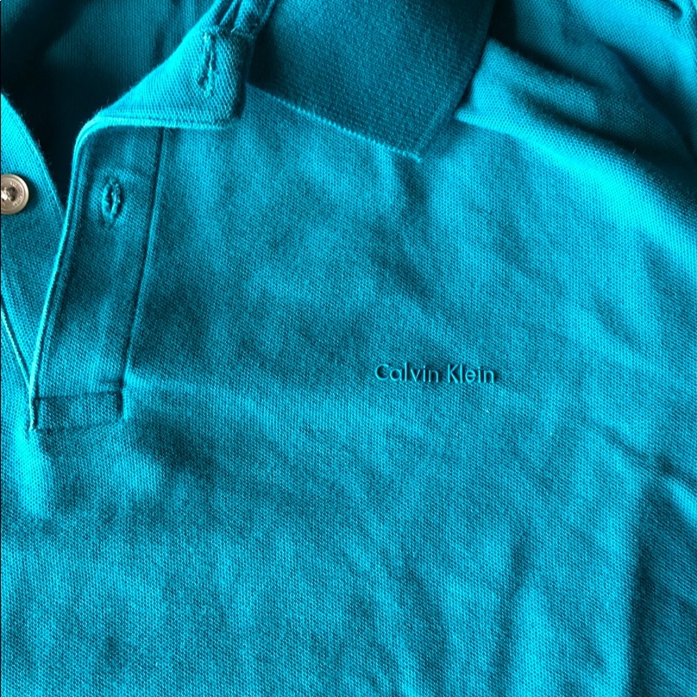 Teal CK polo men’s Large